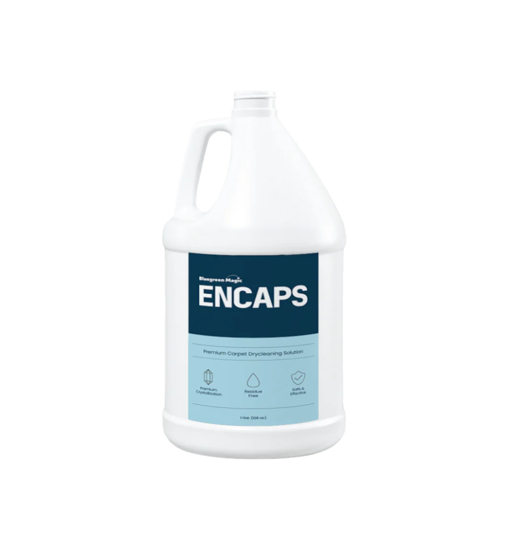 Gallon jug encapsulation carpet cleaning solution